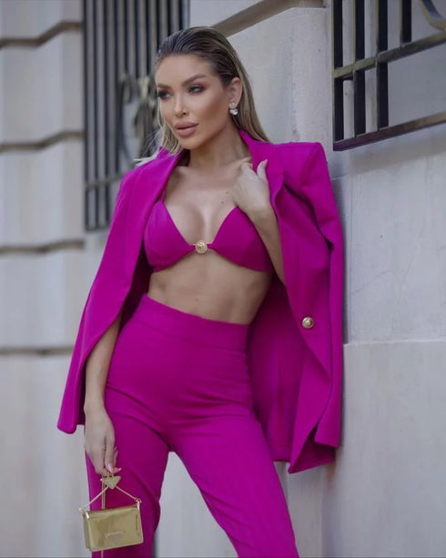 Conjunto Alfaiataria Blazer Top Calça Samira💫