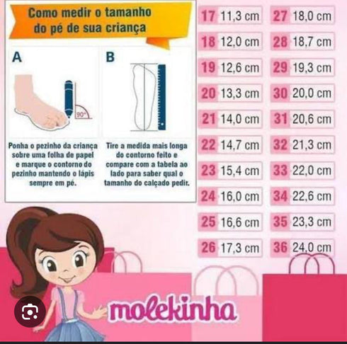 ⚜️Tênis Infantil Pink Molekinha