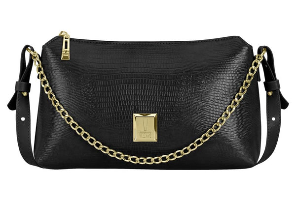 Bolsa Vizzano Black Np Lezard Prem B N/np Soft Str B N Vizzano