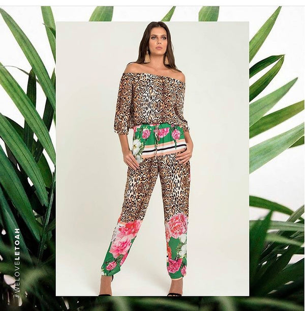 Calça Pantalona Leitoah estampada 32034