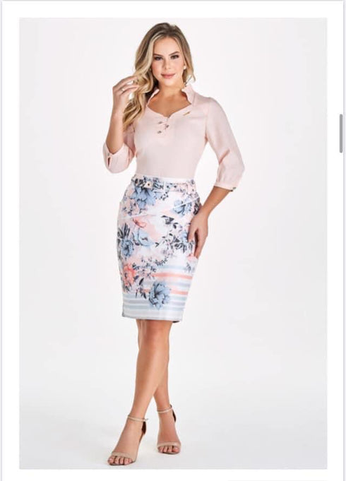 Blusa meia manga Via Tolentino Rosa 121230