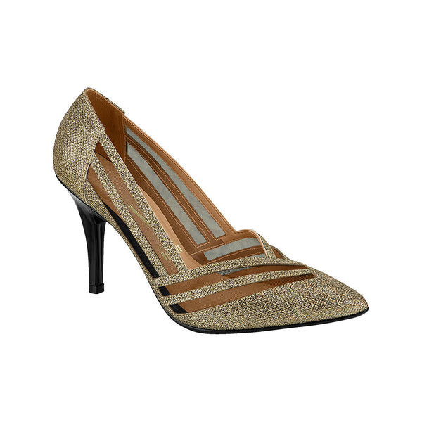 ⚜️Scarpin Brown/Black Tela Glamour Vizzano✅