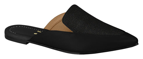 Mule Black Rasteira Vizzano.