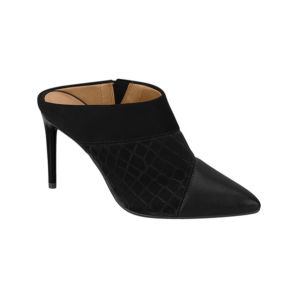 Mule Black Cetim Vizzano