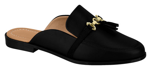 Mule Black Rasteira Vizzano.