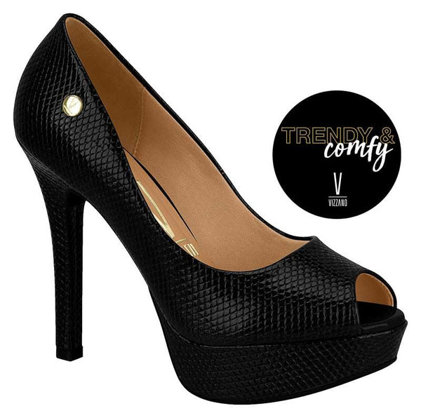 Peep Toe Verniz Lezard Glam Vizzano