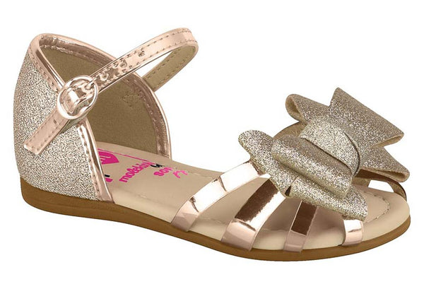 Sandália Infantil Metal Glamour Gliter Mini Shine Molekinha
