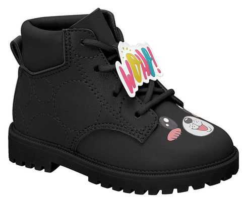 Bota Infantil ursinho Preto molekinha Baby