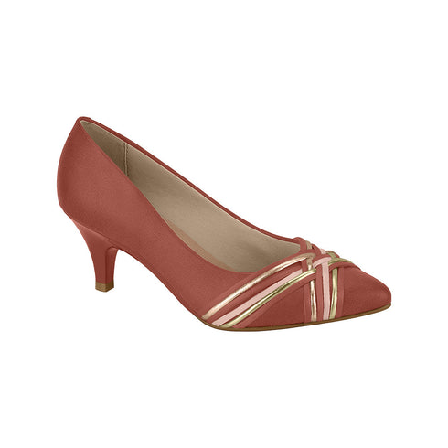 ⚜️Scarpin Blush Camurça Salto Baixo🟣