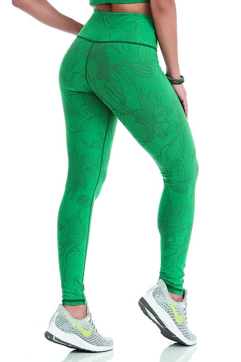 Legging Dupla face Estampa Floral Verde