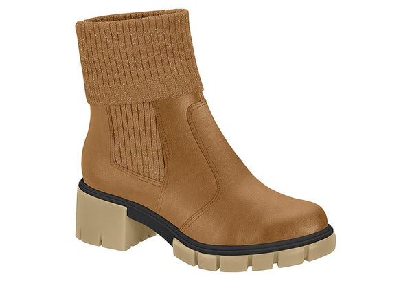 Bota Caramel 988/caramel 988/silver Napa Berlim/tecido Knit Silver Bril Moleca