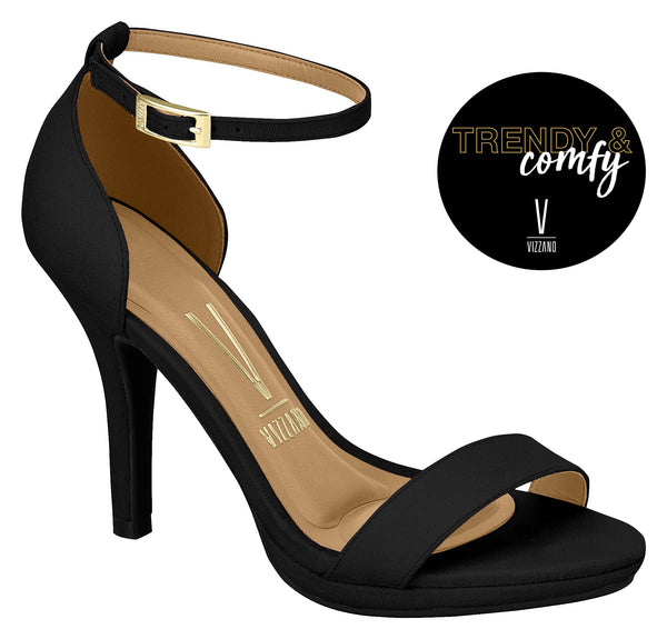 ⚜️Sandália Salto Agulha Black Vizzano