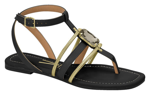 ⚜️Rasteirinha Black Golden Vizzano