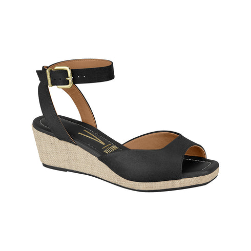 ⚜️Sandália Anabela Black Camurça