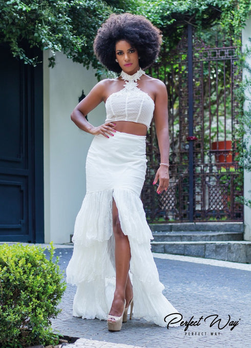 …Conjunto Cropped e Saia de Babados - Perfect way