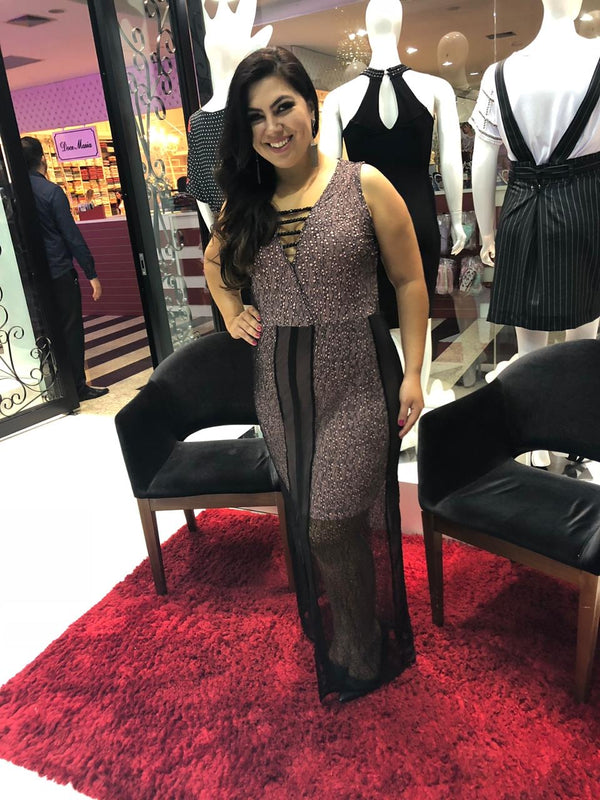 Plus Size VESTIDO LONGO DE RENDA VFV9293💫