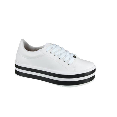Tênis Flatform Casual White Feminino