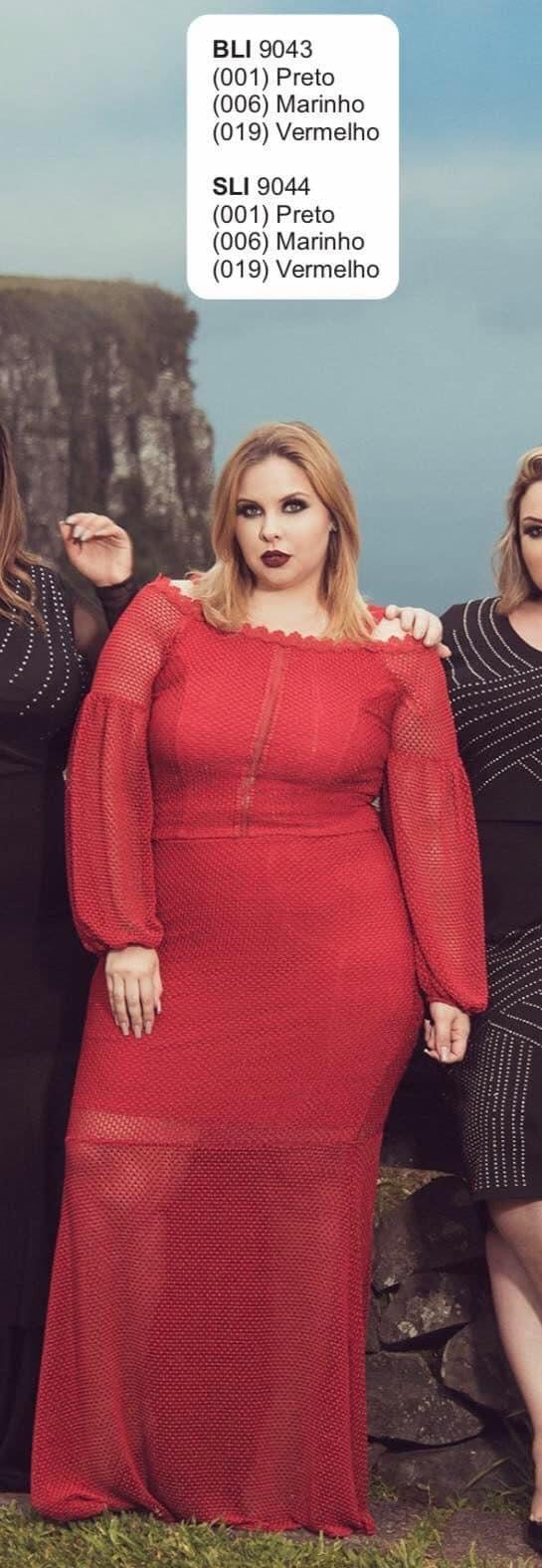 SAIA LONGA DE TELA VERMELHA 9044 💫