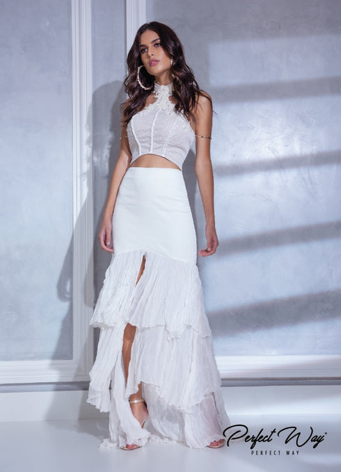 …Conjunto Cropped e Saia de Babados - Perfect way