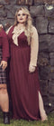 …Plus Size VESTIDO LONGO VINHO 9121💫