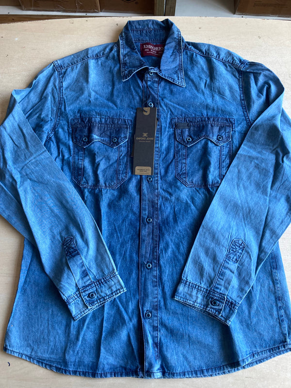 Camisa Jeans Masculina Slim💫