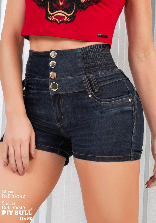 Shorts Pit Bull Jeans escuro 40939💫