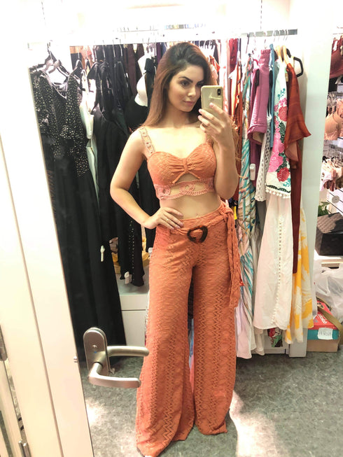 Conjunto MondaBelle Rosê crochê💫