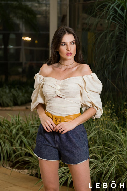 Blusa Decote Quadrado e manga bufante💫