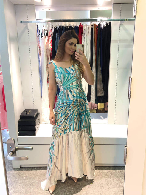 Vestido longo em seda da Murau 320134💫