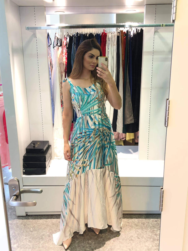 Vestido longo em seda da Murau 320134💫