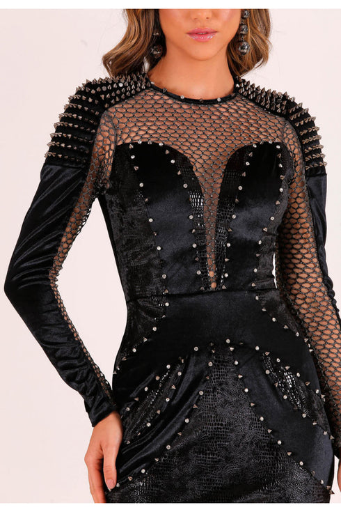 Vestido justo com recortes Perfect Way 06013