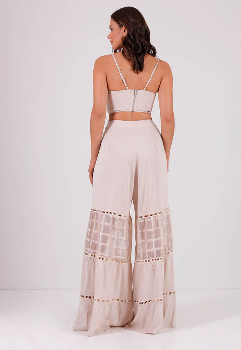 Conjunto Corpete e Calça pantalona de linho 💫
