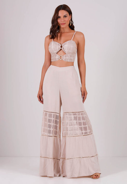 Conjunto Corpete e Calça pantalona de linho 💫