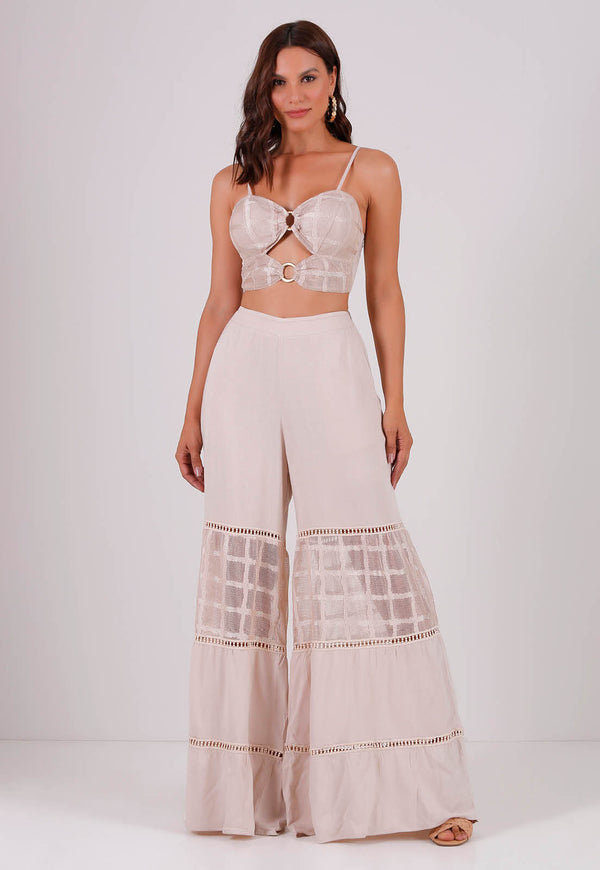 Conjunto Corpete e Calça pantalona de linho 💫