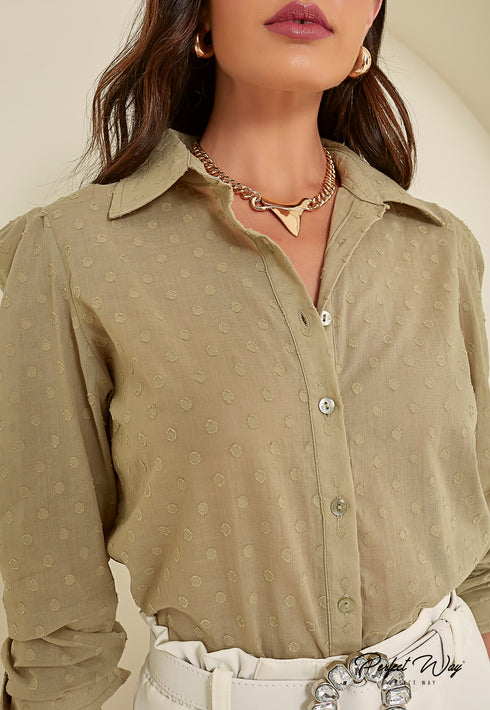 CAMISA COM DETALHE Perfect way MV213208💫