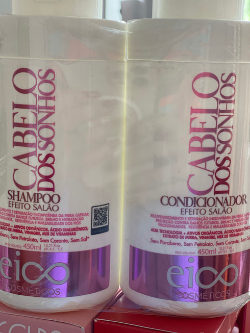 Kit Shampoo + Condicionador 450ml Eico Cabelo dos Sonhos