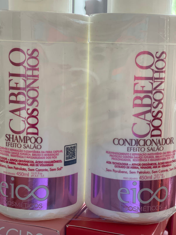 Kit Shampoo + Condicionador 450ml Eico Cabelo dos Sonhos