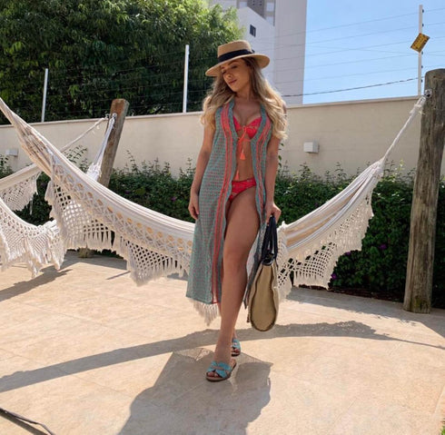 Conjunto biquíni de renda + saída de praia✅🅰️