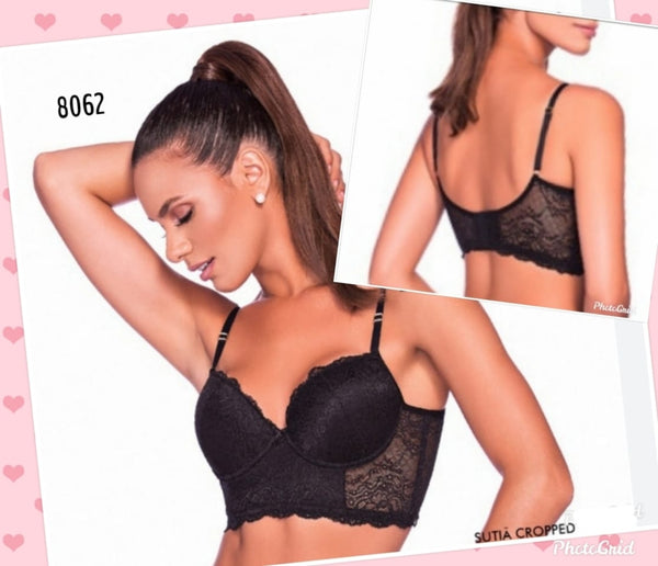 Sutiã Cropped de renda Rosa