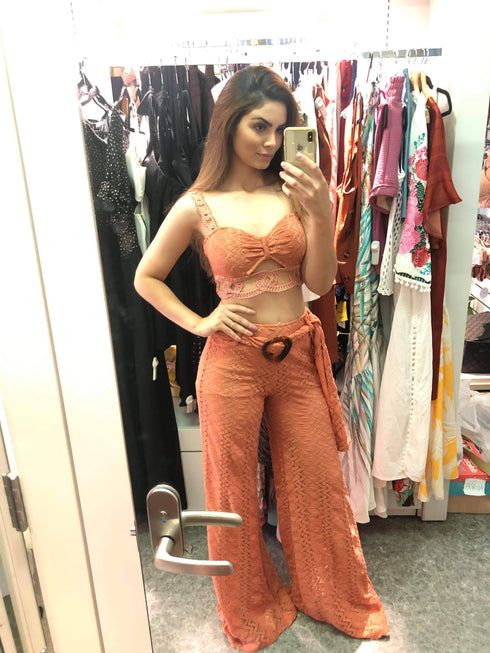 Conjunto MondaBelle Rosê crochê💫