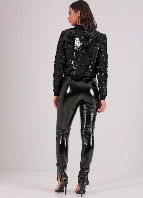 Jaqueta Bomber de Paete Preto LI018025