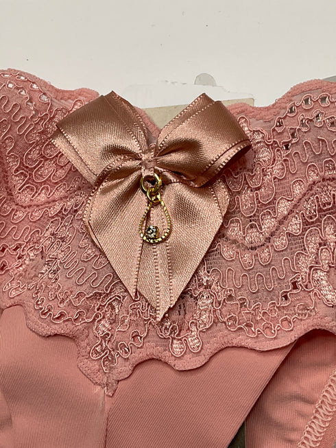 …Calcinha fio microfibra renda laço bijouteria