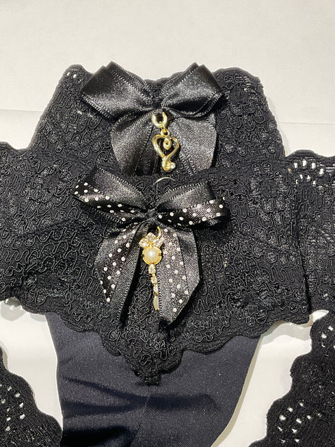 …Calcinha fio microfibra renda laço bijouteria