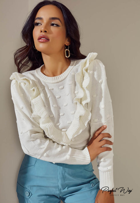 BLUSA TRICOT C/ DETALHES LPI18018💫