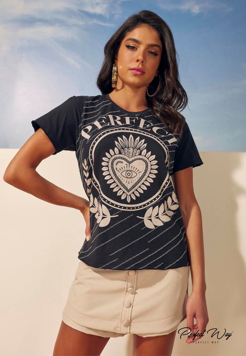 T shirt Perfect way coração,💫
