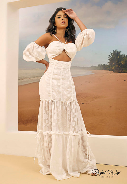 Vestido Longo c/ Detalhe no Busto💫