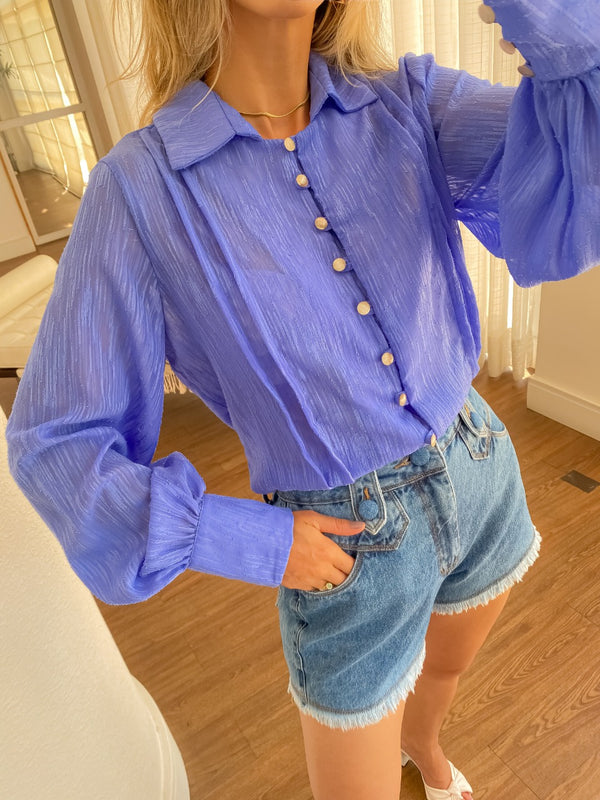 Camisa florida m crepe de sedaCecília💫