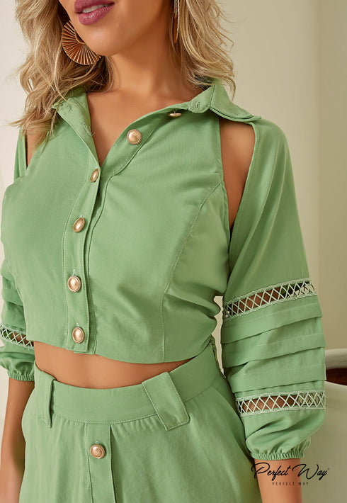 Conjunto Cropped+Shorts saia LV215075 💫