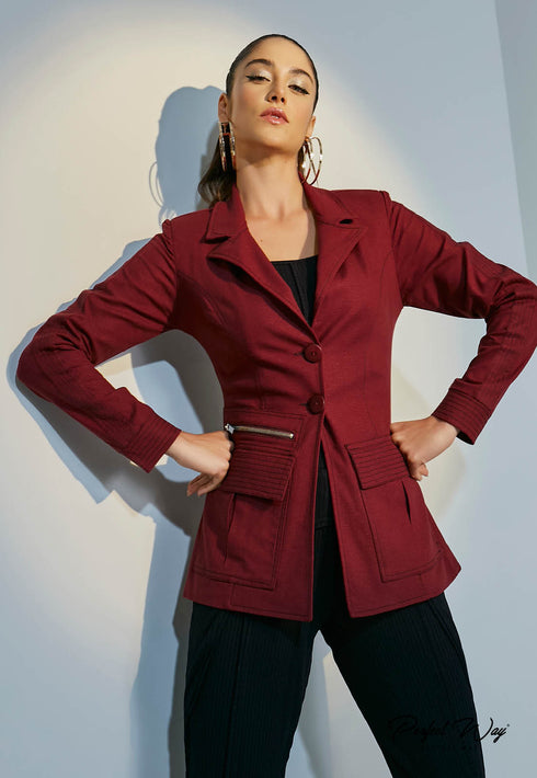 Casaco com Bolsos e Pespontos 💫