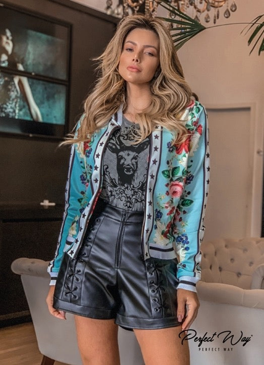 JAQUETA BOMBER FLORAL💫